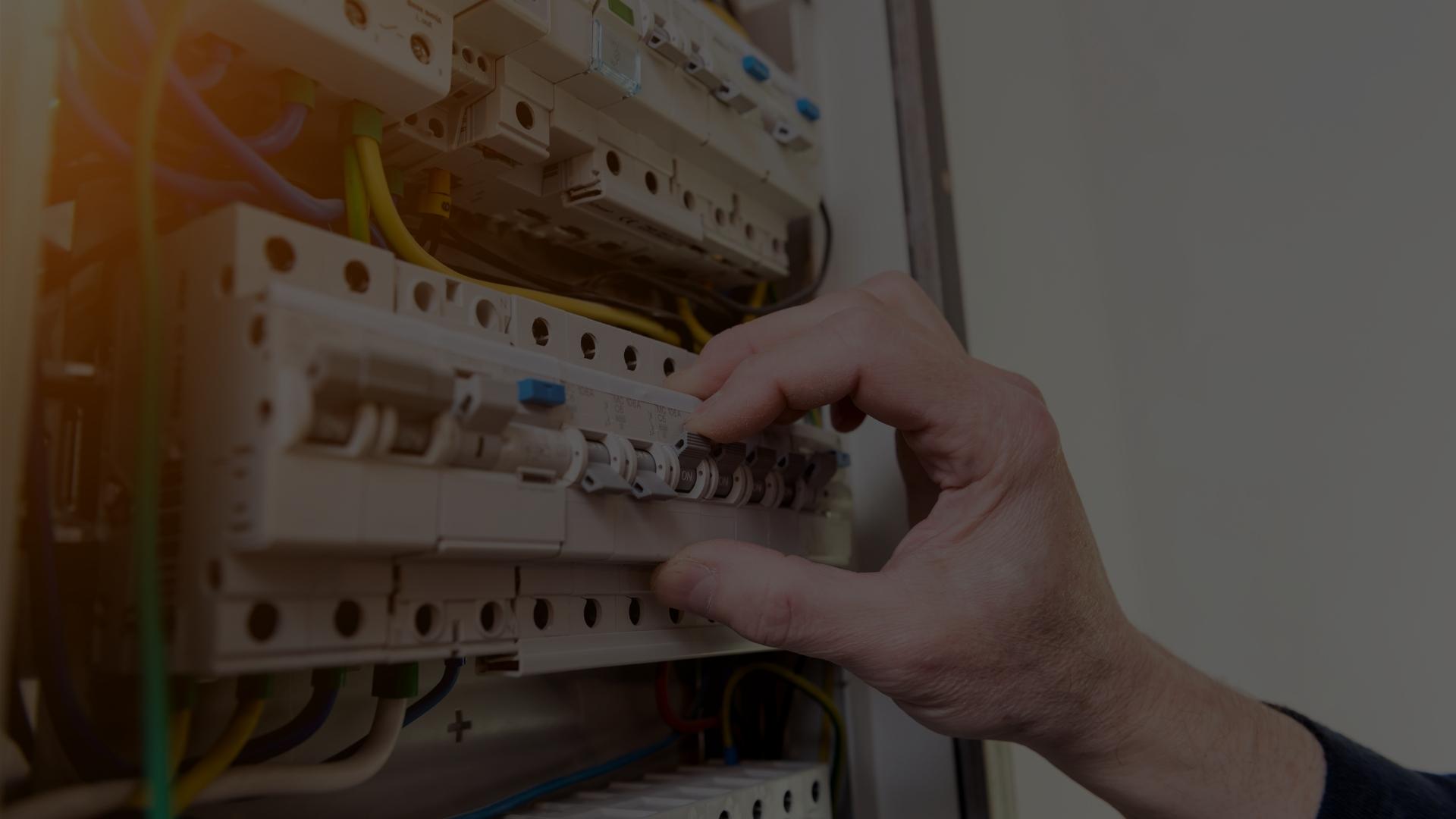man using switchboard